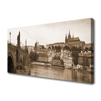 Quadro em tela Paisagem da Ponte de Praga