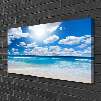 Quadro em tela Mar Praia Nuvens Paisagem
