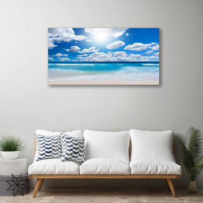 Quadro em tela Mar Praia Nuvens Paisagem