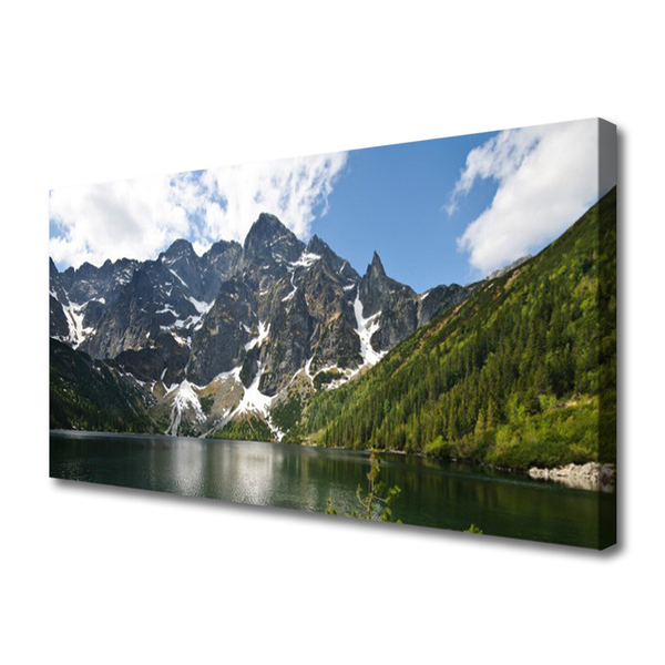 Quadro canvas Paisagem de floresta de lago de montanha