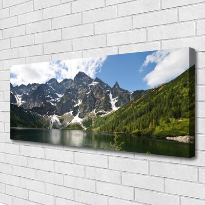 Quadro canvas Paisagem de floresta de lago de montanha