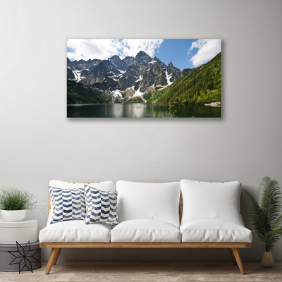 Quadro canvas Paisagem de floresta de lago de montanha