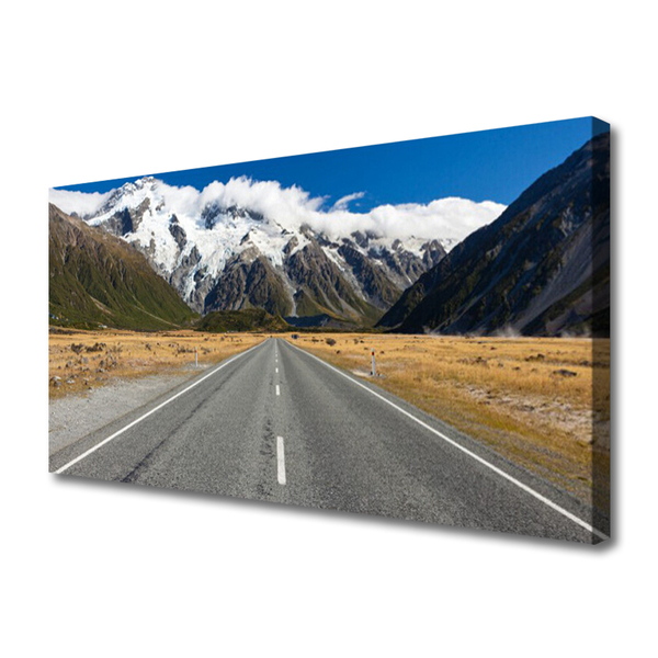 Quadro canvas Estrada Montanhas Neve Paisagem