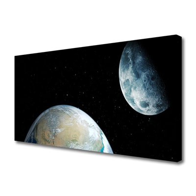 Quadro canvas Lua Terra Espaço