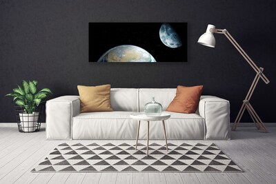 Quadro canvas Lua Terra Espaço
