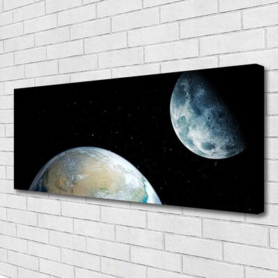 Quadro canvas Lua Terra Espaço