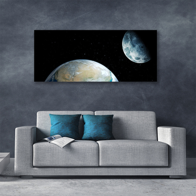 Quadro canvas Lua Terra Espaço