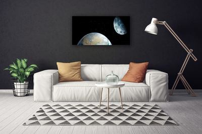 Quadro canvas Lua Terra Espaço