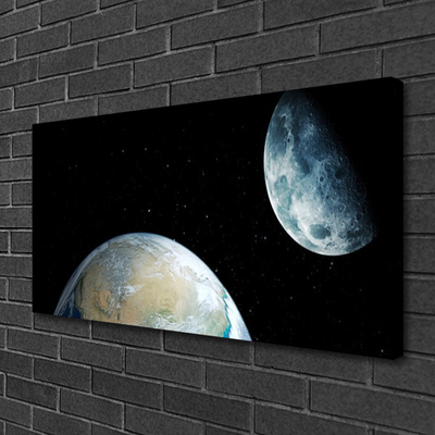 Quadro canvas Lua Terra Espaço