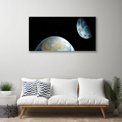 Quadro canvas Lua Terra Espaço