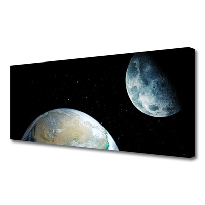 Quadro canvas Lua Terra Espaço