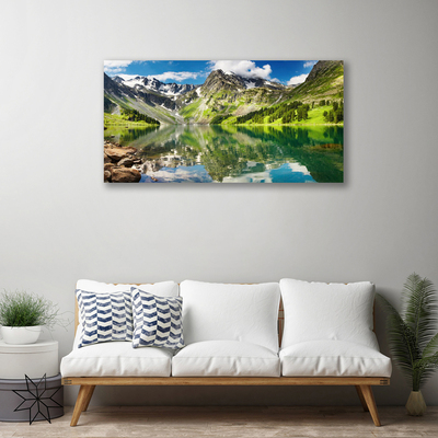 Quadro em tela Paisagem de lago de montanha