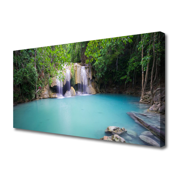 Quadro em tela Cachoeira Floresta Lago Natureza