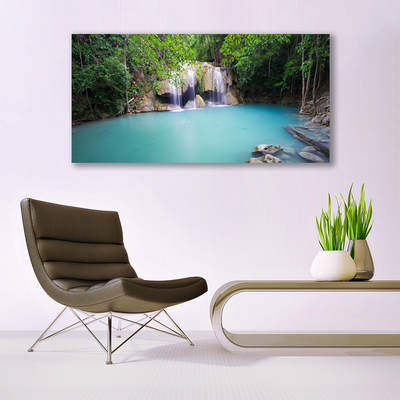 Quadro em tela Cachoeira Floresta Lago Natureza