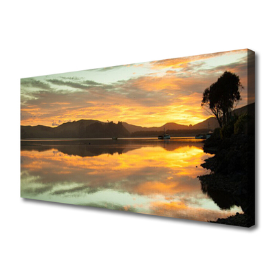 Quadro canvas Água Céu Montanhas Paisagem