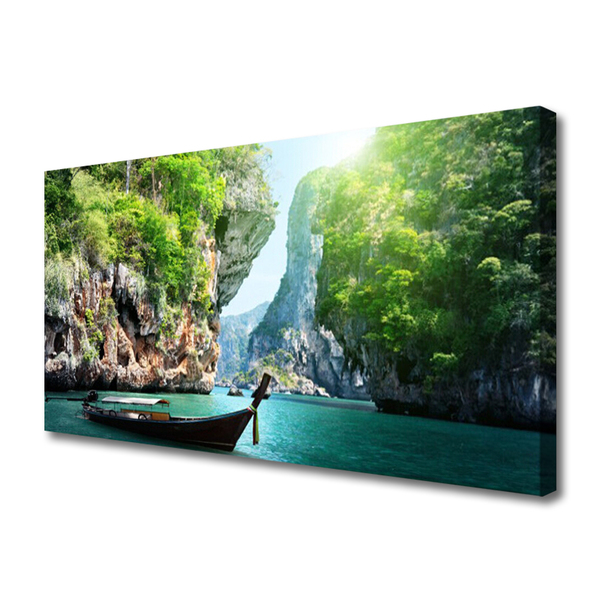 Quadro em tela Barco de água de montanha Natureza