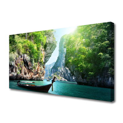 Quadro em tela Barco de água de montanha Natureza