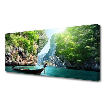 Quadro em tela Barco de água de montanha Natureza