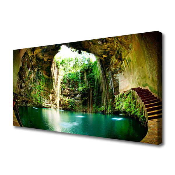 Quadro em tela Paisagem de Cachoeira Água