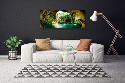 Quadro em tela Paisagem de Cachoeira Água