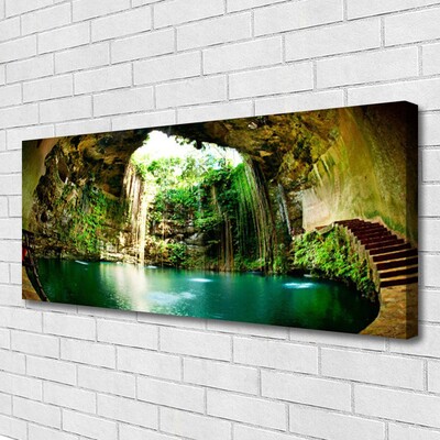 Quadro em tela Paisagem de Cachoeira Água