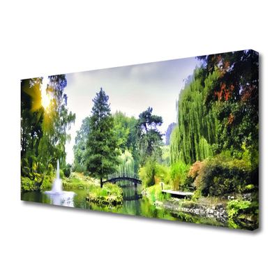 Quadro canvas Floresta Cachoeira Sol Natureza
