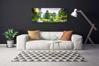 Quadro canvas Floresta Cachoeira Sol Natureza
