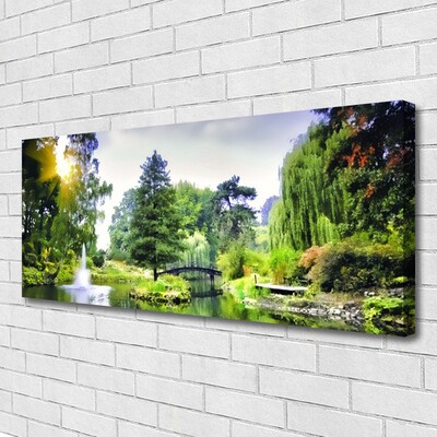 Quadro canvas Floresta Cachoeira Sol Natureza