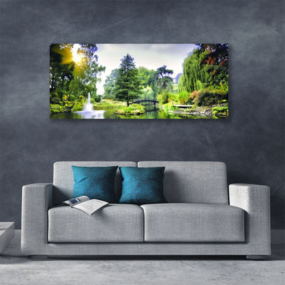 Quadro canvas Floresta Cachoeira Sol Natureza