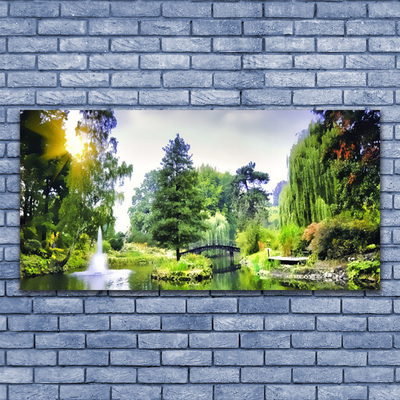 Quadro canvas Floresta Cachoeira Sol Natureza