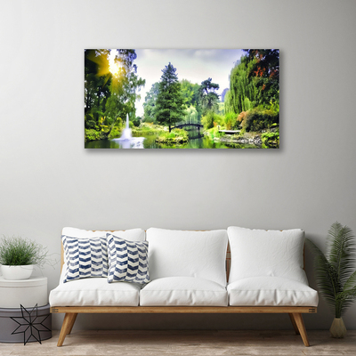 Quadro canvas Floresta Cachoeira Sol Natureza