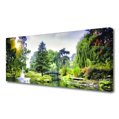 Quadro canvas Floresta Cachoeira Sol Natureza