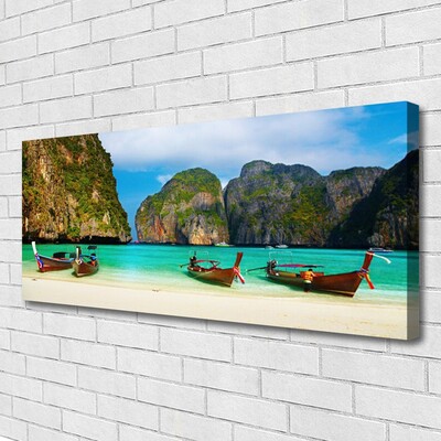 Quadro canvas Praia Mar Montanhas Paisagem