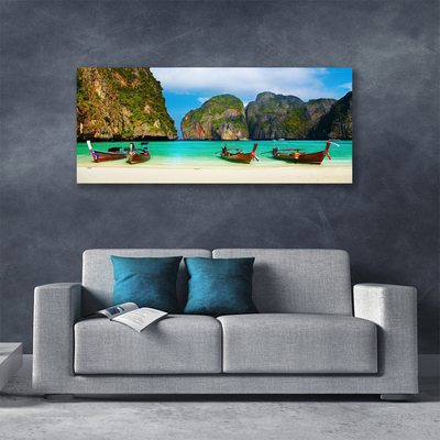 Quadro canvas Praia Mar Montanhas Paisagem