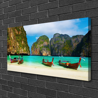 Quadro canvas Praia Mar Montanhas Paisagem