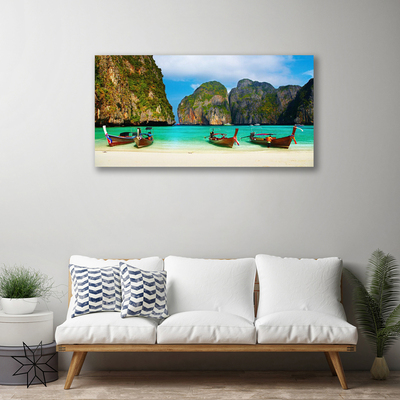 Quadro canvas Praia Mar Montanhas Paisagem