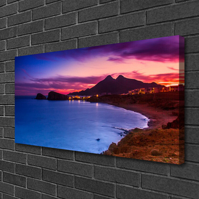 Quadro em tela Mar Praia Montanhas Paisagem