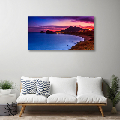 Quadro em tela Mar Praia Montanhas Paisagem