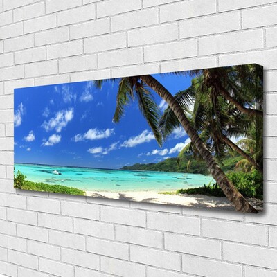 Quadro em tela Paisagem do mar com palmeiras