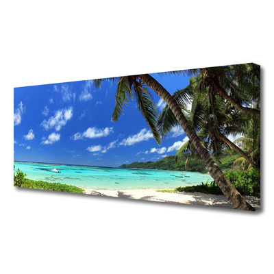 Quadro em tela Paisagem do mar com palmeiras