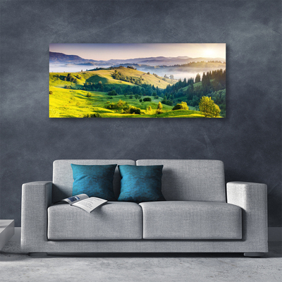 Quadro em tela Montanha Campo Nevoeiro Natureza