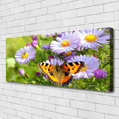 Quadro canvas Flores Borboleta Planta Natureza