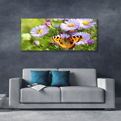 Quadro canvas Flores Borboleta Planta Natureza