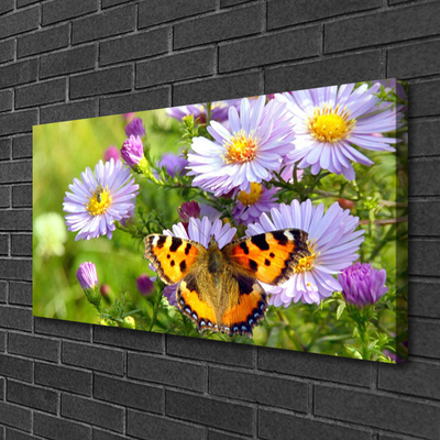 Quadro canvas Flores Borboleta Planta Natureza