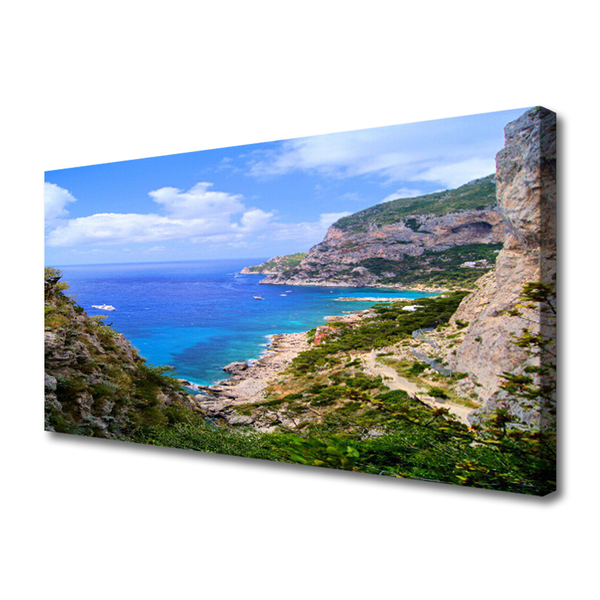 Quadro canvas Mar Praia Montanhas Paisagem