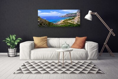 Quadro canvas Mar Praia Montanhas Paisagem