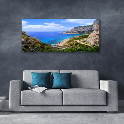 Quadro canvas Mar Praia Montanhas Paisagem