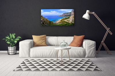 Quadro canvas Mar Praia Montanhas Paisagem