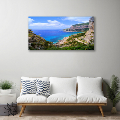Quadro canvas Mar Praia Montanhas Paisagem