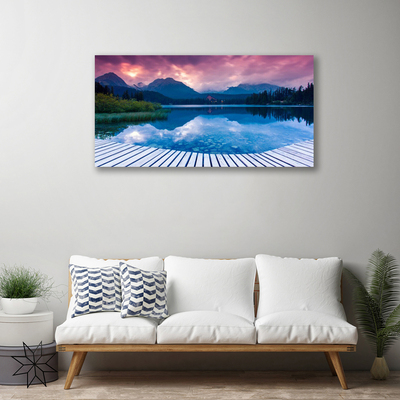 Quadro em tela Paisagem de lago de montanha